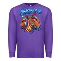 Purple Afro american girl sneakers Premium Sweatshirt - RanaPortraitStore