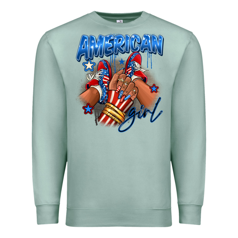 Afro American Girl Sneakers Premium Sweatshirt by RanaPortraitStore | Teevron
