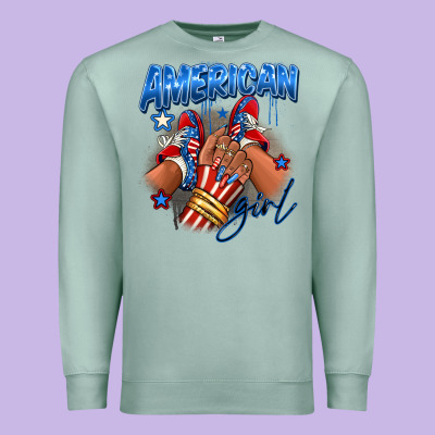 Afro American Girl Sneakers Premium Sweatshirt Designed By Ranaportraitstore