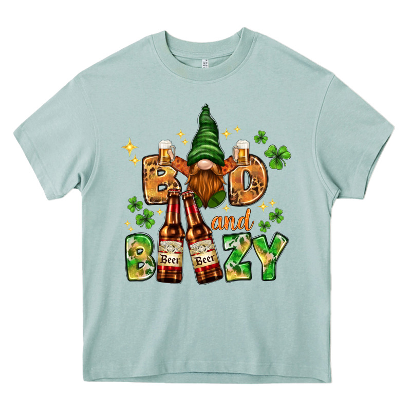 St. Patrick's Bad And Boozy With Gnome Heavy Core Tee by HowdyJamesFarm | Teevron
