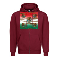 Burgundy Mexican Flag Zipper Hoodie - RanaPortraitStore