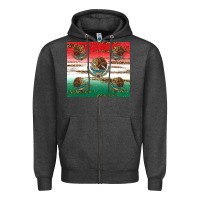 Charcoal Heather Mexican Flag Zipper Hoodie - RanaPortraitStore