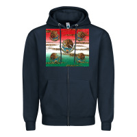 Navy Mexican Flag Zipper Hoodie - RanaPortraitStore