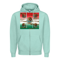 Seafoam Mexican Flag Zipper Hoodie - RanaPortraitStore