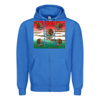 True Royal Mexican Flag Zipper Hoodie - RanaPortraitStore