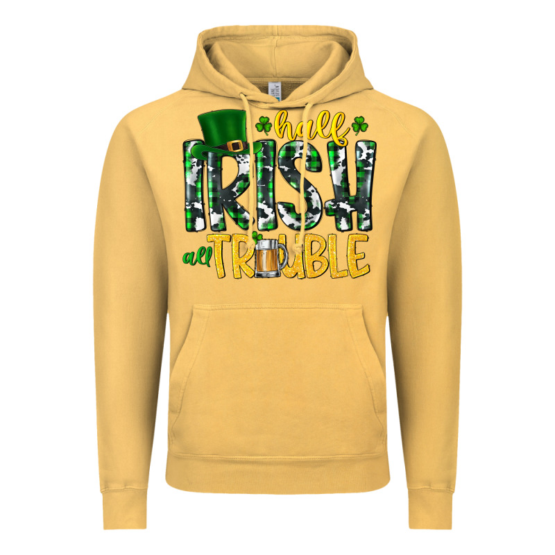 Half Irish All Trouble Vintage Hoodie by CowhideDigitalArt | Teevron