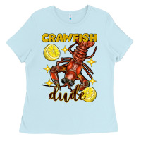 Baby Blue mardi gras crawfish dude Ladies Tee - FaDigitalArtStudio
