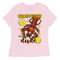 Bubblegum Pink mardi gras crawfish dude Ladies Tee - FaDigitalArtStudio