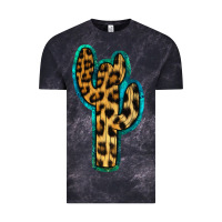 Cloud Black Turquoise Leopard Cactus Vintage Tee - RanaPortraitStore