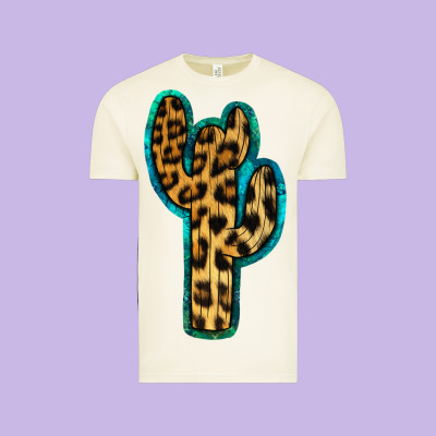 Turquoise Leopard Cactus Vintage Tee Designed By Ranaportraitstore