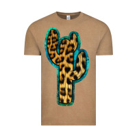 Vintage Coffee Turquoise Leopard Cactus Vintage Tee - RanaPortraitStore