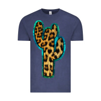Vintage Denim Turquoise Leopard Cactus Vintage Tee - RanaPortraitStore