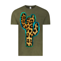 Vintage Olive Turquoise Leopard Cactus Vintage Tee - RanaPortraitStore