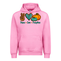 Fuchsia Pink peace love pumpkins Urban Hoodie - Jasminsmagicworld