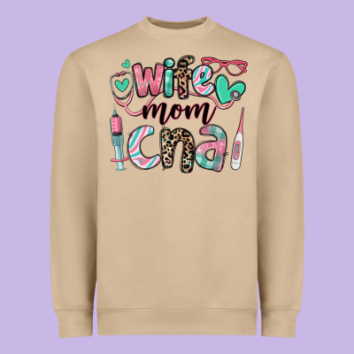 Wife Mom Cna Certified Nursing Assistant Heavyweight Sweatshirt Designed By Ranaportraitstore