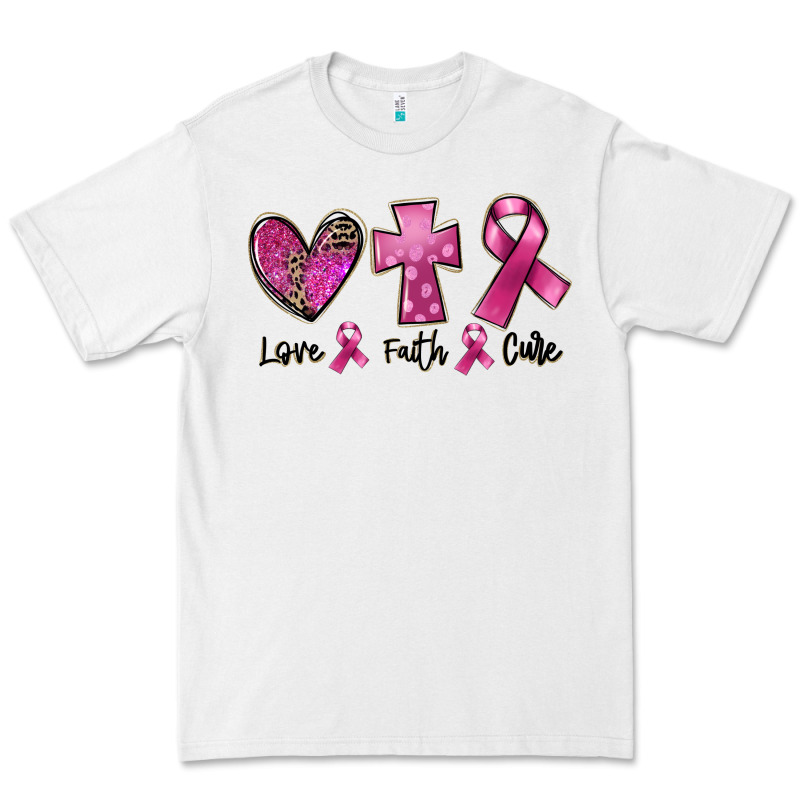 Love Faith Cure Breast Cancer Premium Tee by FaDigitalArtStudio | Teevron