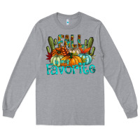 Heather Grey fall pumpkin art Long Sleeve Tee - CowhideDigitalArt