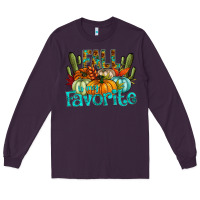 Plum fall pumpkin art Long Sleeve Tee - CowhideDigitalArt