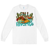 White fall pumpkin art Long Sleeve Tee - CowhideDigitalArt