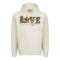 Oatmeal Heather camouflage military boots love Premium Hoodie - Artiststas
