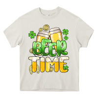 Cream St.Patrick's Beer time Heavy Core Tee - HowdyJamesFarm