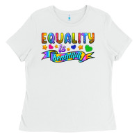 White Equality Is Beautiful Ladies Tee - BundleAndBundleShop