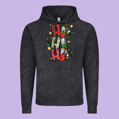 Ho Ho Ho Pharmacy Vintage Hoodie Designed By Cowhidedigitalart