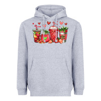 Heather Grey strawberry coffee cups Heavyweight Hoodie - Jasminsmagicworld