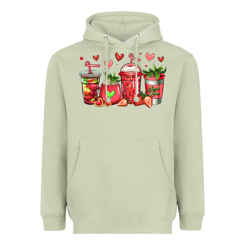 Strawberry Coffee Cups Heavyweight Hoodie by Jasminsmagicworld | Teevron