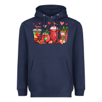 Navy strawberry coffee cups Heavyweight Hoodie - Jasminsmagicworld