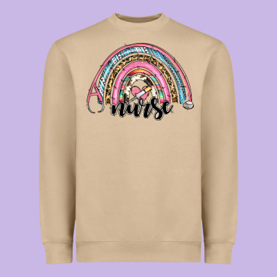 Western Nurse Rainbow Heavyweight Sweatshirt Designed By Ranaportraitstore