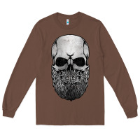 Chestnut creepy bald and bearded skull for halloween & skeletons fans t shirt Long Sleeve Tee - baoMotion