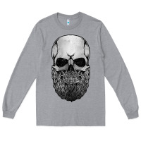 Creepy Bald And Bearded Skull For Halloween & Skeletons Fans T Shirt Long Sleeve Tee | Teevron