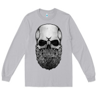Moon Dust creepy bald and bearded skull for halloween & skeletons fans t shirt Long Sleeve Tee - baoMotion