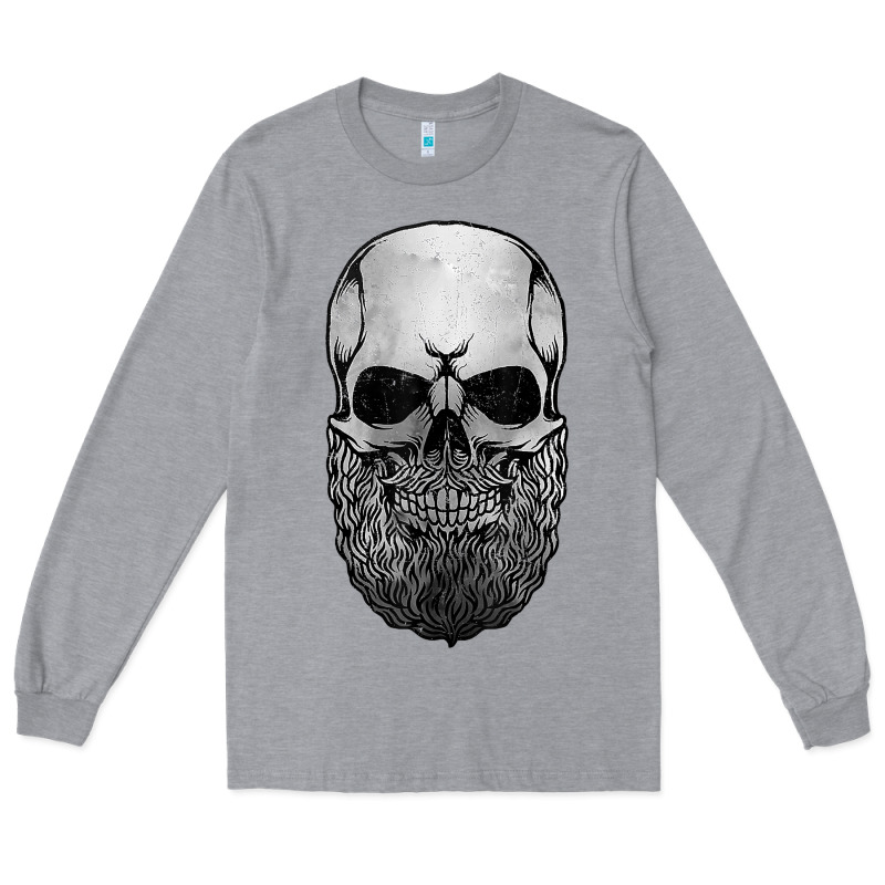 Creepy Bald And Bearded Skull For Halloween & Skeletons Fans T Shirt Long Sleeve Tee by baoMotion | Teevron