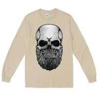 Mushroom creepy bald and bearded skull for halloween & skeletons fans t shirt Long Sleeve Tee - baoMotion