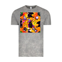 Cloud Rock halloween cat and witch seamless pattern Vintage Tee - BundleAndBundleShop