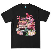 Black Breast Cancer truck with pumpkins Premium Tee - FaDigitalArtStudio