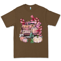 Cacao Breast Cancer truck with pumpkins Premium Tee - FaDigitalArtStudio