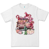 White Breast Cancer truck with pumpkins Premium Tee - FaDigitalArtStudio