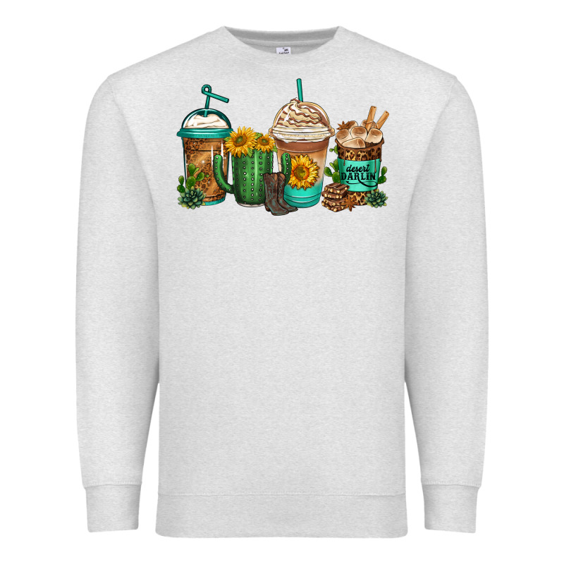 Desert Darlin Coffee Cups Premium Sweatshirt by Jasminsmagicworld | Teevron