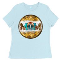 Baby Blue american football round earrings Ladies Tee - BundleAndBundleShop