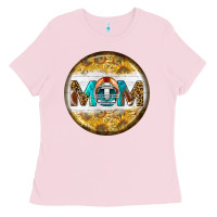 Bubblegum Pink american football round earrings Ladies Tee - BundleAndBundleShop