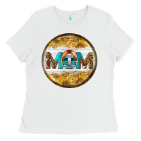 White american football round earrings Ladies Tee - BundleAndBundleShop