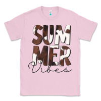 Bubblegum Pink Summer Vibes Brown White Cowhide Classic Tee - CowCowDesign