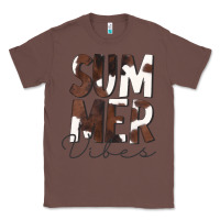 Chestnut Summer Vibes Brown White Cowhide Classic Tee - CowCowDesign