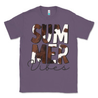 Lavender Summer Vibes Brown White Cowhide Classic Tee - CowCowDesign