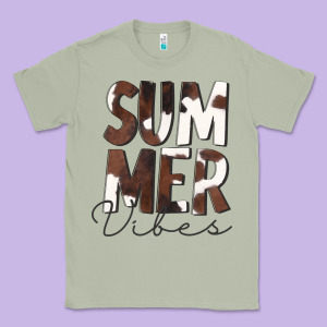 Summer Vibes Brown White Cowhide Classic Tee Designed By Cowcowdesign