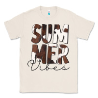 Natural Summer Vibes Brown White Cowhide Classic Tee - CowCowDesign