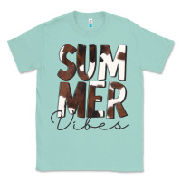 Seafoam Summer Vibes Brown White Cowhide Classic Tee - CowCowDesign